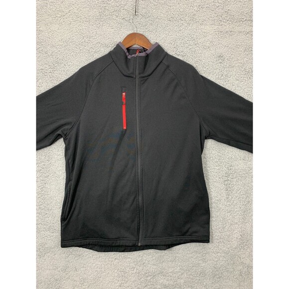 PEBBLE BEACH Large (L) Full Zip Black Red Golf Activewear Jacket Chest Pocket - Picture 2 of 12